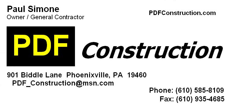 Home repair and remodeling in Phoenixville, Chester County PA - PDF Construction